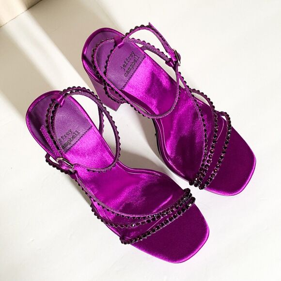 Jeffrey Campbell Aperitivo Heels 6 Strappy Sandals Platform Magenta Purple - Picture 4 of 7